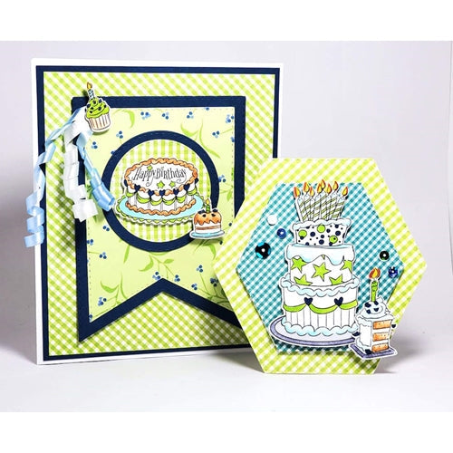 Simon Says Stamp! Art Impressions BIRTHDAY CAKE Clear Stamps and Dies 5255