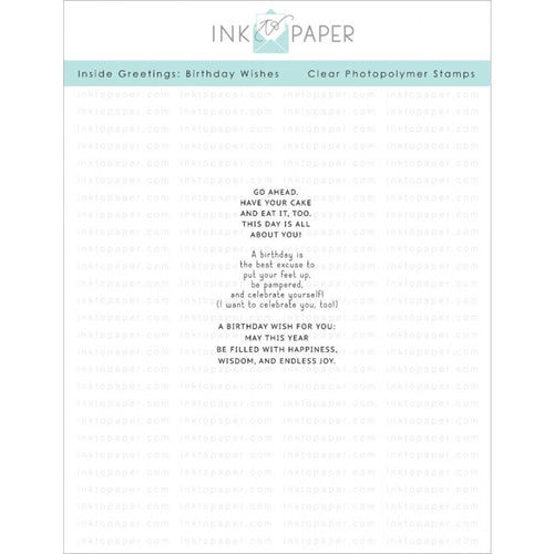 Simon Says Stamp! Papertrey Ink INSIDE GREETINGS BIRTHDAY WISHES Clear Stamps 1144