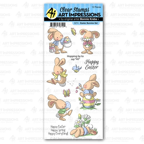 Simon Says Stamp! Art Impressions EASTER BUNNIES Clear Stamps 5274