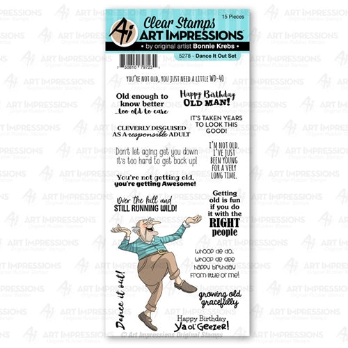 Simon Says Stamp! Art Impressions DANCE IT OUT Clear Stamps Laugh Lines 5278