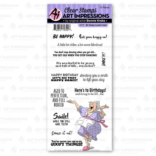 Simon Says Stamp! Art Impressions BE HAPPY Clear Stamps Laugh Lines 5279