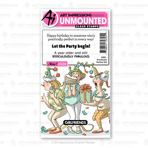Simon Says Stamp! Art Impressions PRACTICALLY PERFECT Clear Stamps Girlfriends 5280