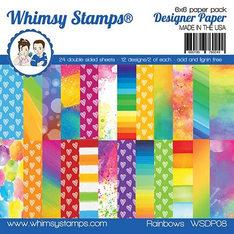 Simon Says Stamp! Whimsy Stamps RAINBOW 6 x 6 Paper Pads WSDP08