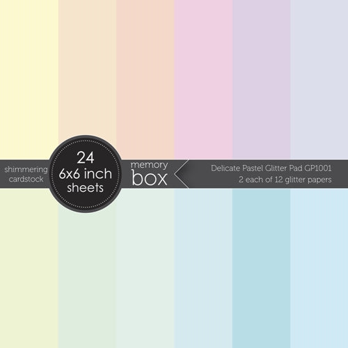Simon Says Stamp! Memory Box DELICATE PASTEL GLITTER 6x6 Paper Pack gp1001