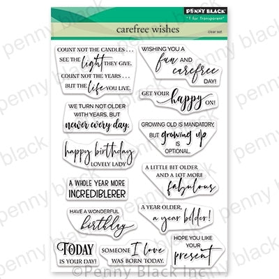 Simon Says Stamp! Penny Black Clear Stamps CAREFREE WISHES 30-700