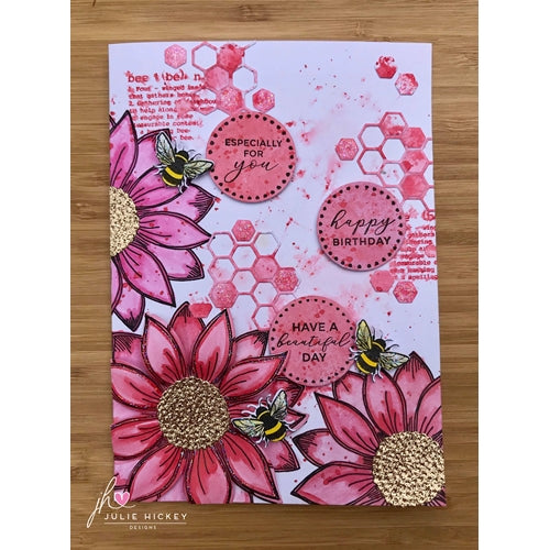 Simon Says Stamp! Julie Hickey Designs SUNFLOWER BEE Clear Stamps JH1019