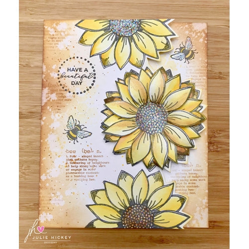 Simon Says Stamp! Julie Hickey Designs SUNFLOWER BEE Clear Stamps JH1019