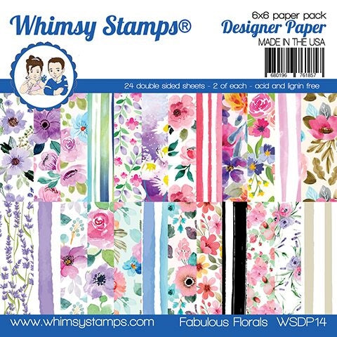 Simon Says Stamp! Whimsy Stamps FABULOUS FLORALS 6 x 6 Paper Pad WSDP14