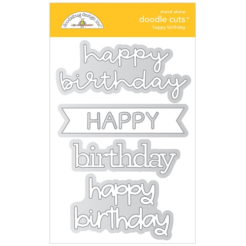 Simon Says Stamp! Doodlebug HAPPY BIRTHDAY Stand Alone Doodle Cuts Die Set 6741