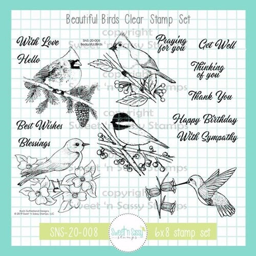 Simon Says Stamp! Sweet 'N Sassy BEAUTIFUL BIRDS Clear Stamp Set sns20008