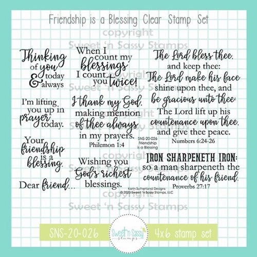 Simon Says Stamp! Sweet 'N Sassy FRIENDSHIP IS A BLESSING Clear Stamp Set sns-20-026