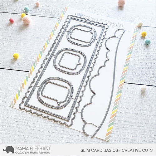 Simon Says Stamp! Mama Elephant SLIM CARD BASICS Creative Cuts Steel Dies