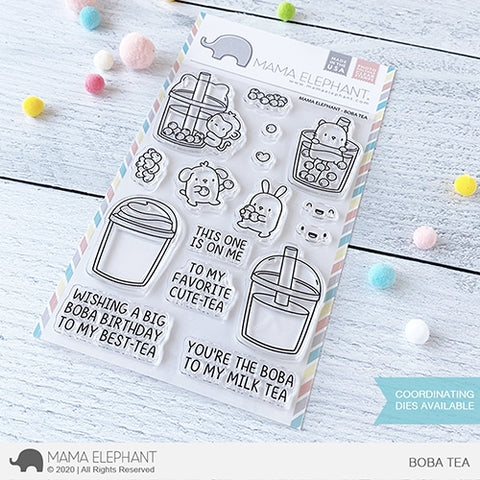 Simon Says Stamp! Mama Elephant Clear Stamps BOBA TEA