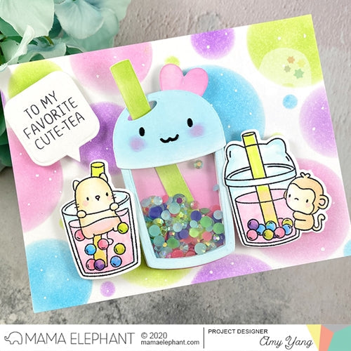 Simon Says Stamp! Mama Elephant Clear Stamps BOBA TEA