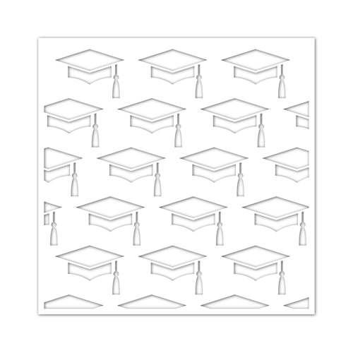 Simon Says Stamp! CZ Design Stencil GRAD CAPS czt002