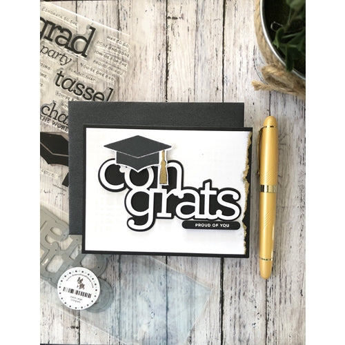 Simon Says Stamp! CZ Design Clear Stamp GRAD PARTY cz53