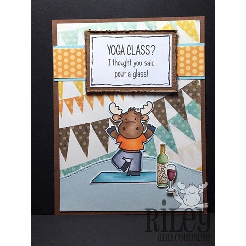 Simon Says Stamp! Riley And Company Funny Bones YOGA CLASS Cling Rubber Stamp RWD-795