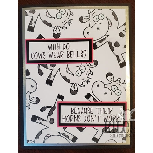 Simon Says Stamp! Riley And Company Funny Bones COW BELL Cling Stamp RWD-803