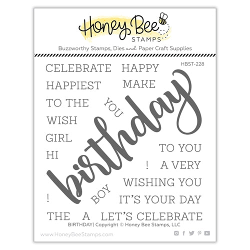 Simon Says Stamp! Honey Bee BIRTHDAY Clear Stamp Set hbst228