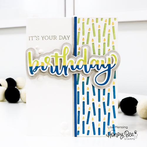 Simon Says Stamp! Honey Bee BIRTHDAY CANDLE Stencils Set of 3 hbsl043 | color-code:ALT02