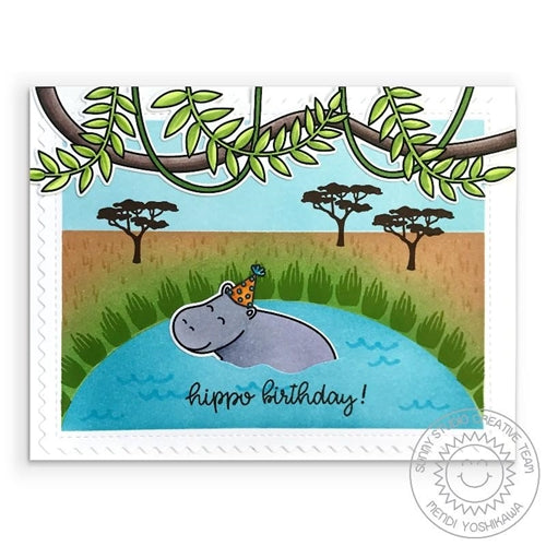 Simon Says Stamp! Sunny Studio TROPICAL SCENES Clear Stamps SSCL 263