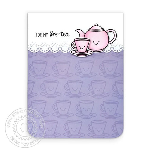 Simon Says Stamp! Sunny Studio TEA RIFFIC Clear Stamps SSCL 260