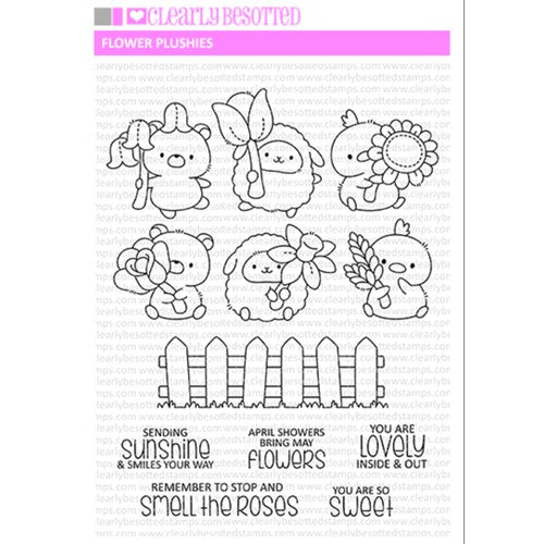 Simon Says Stamp! Clearly Besotted FLOWER PLUSHIES Clear Stamps