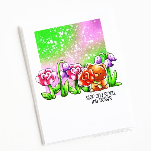 Simon Says Stamp! Clearly Besotted FLOWER PLUSHIES Clear Stamps