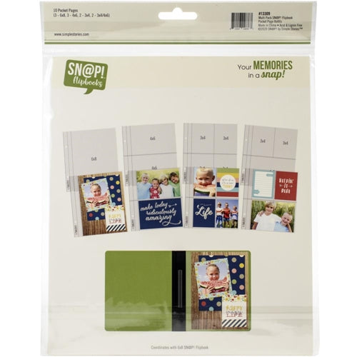 Simon Says Stamp! Simple Stories MULTIPACK REFILLS 6 x 8 Snap Flipbook Pages 13309