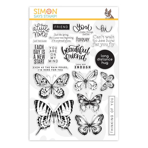 Simon Hurley Create Clear Stamps 6x9 Butterfly Kisses