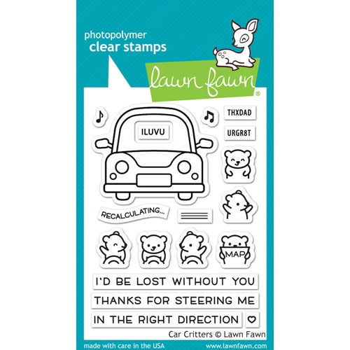 Simon Says Stamp! Lawn Fawn CAR CRITTERS Clear Stamps lf2338