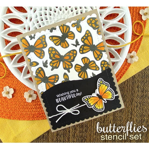 Simon Says Stamp! Newton's Nook Designs BUTTERFLIES Stencil Set NN2005T01