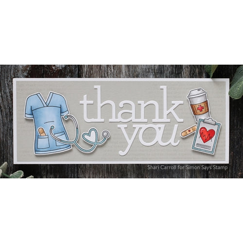 Simon Says Stamp! CZ Design EXTRA LARGE THANK YOU Wafer Dies czd90