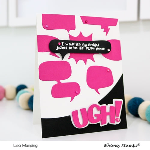 Simon Says Stamp! Whimsy Stamps UGH WORD AND SHADOW Dies WSD459