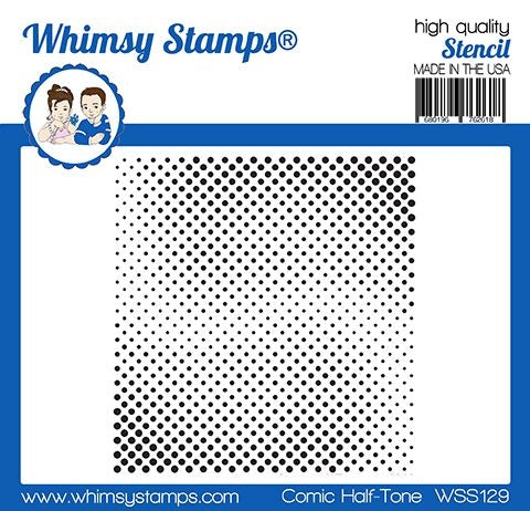 Simon Says Stamp! Whimsy Stamps COMIC HALF TONE Stencil WSS129