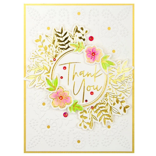 Simon Says Stamp! GLP-190 Spellbinders STYLISH SCRIPT THANK YOU AND HAPPY BIRTHDAY Glimmer Hot Foil Plate