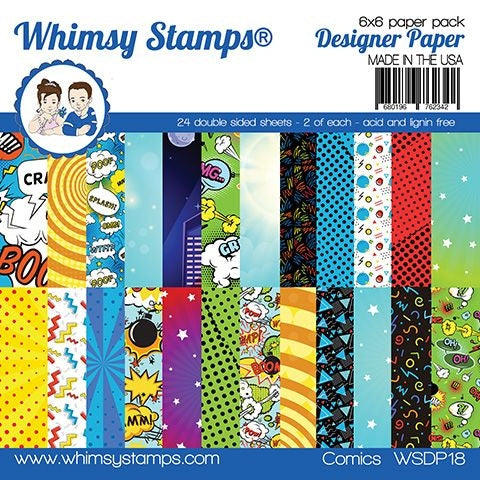 Simon Says Stamp! Whimsy Stamps COMIC 6 x 6 Paper Pads WSDP18