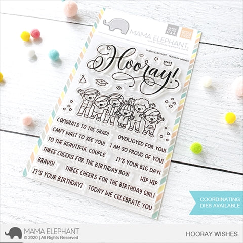 Simon Says Stamp! Mama Elephant Clear Stamps HOORAY WISHES