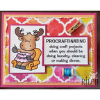 Simon Says Stamp! Riley And Company Funny Bones PROCRAFTINATING Cling Stamp RWD-821