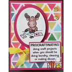 Simon Says Stamp! Riley And Company Funny Bones PROCRAFTINATING Cling Stamp RWD-821