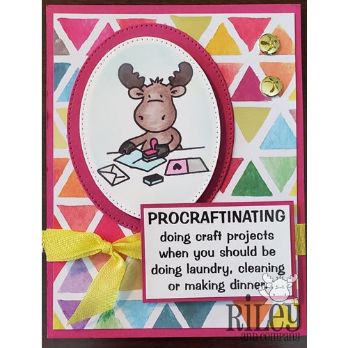 Simon Says Stamp! Riley And Company Funny Bones PROCRAFTINATING Cling Stamp RWD-821