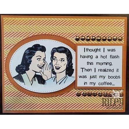 Simon Says Stamp! Riley And Company Funny Bones BOOBS IN MY COFFEE Cling Stamp RWD-818