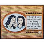 Simon Says Stamp! Riley And Company Funny Bones BOOBS IN MY COFFEE Cling Stamp RWD-818