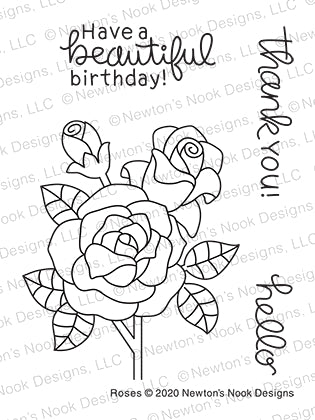 Simon Says Stamp! Newton's Nook Designs ROSES Clear Stamps NN2006S04*