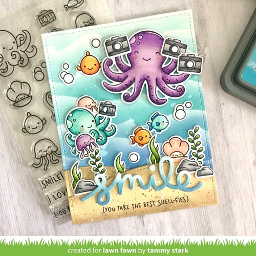 Simon Says Stamp! Lawn Fawn OCEAN WAVE Stencils lf2365