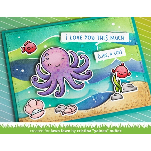 Simon Says Stamp! Lawn Fawn OCEAN WAVE Stencils lf2365