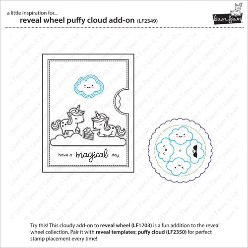 Simon Says Stamp! Lawn Fawn REVEAL WHEEL PUFFY CLOUD ADD-ON Dies lf2349