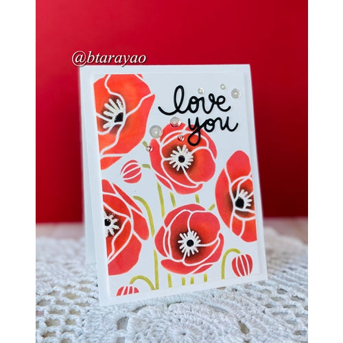 Simon Says Stamp! Simon Says Stamp Stencil POPPY BOUQUET ssst121482