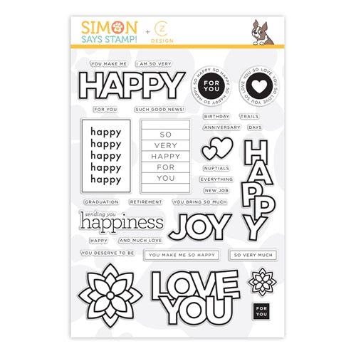 Simon Says Stamp! CZ Design Clear Stamps HAPPY DAYS czs54 Send Happiness