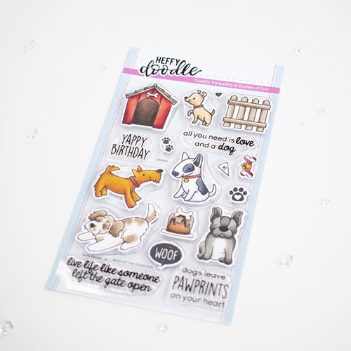 Simon Says Stamp! Heffy Doodle WHO LET THE DOGS OUT Clear Stamps hfd0300